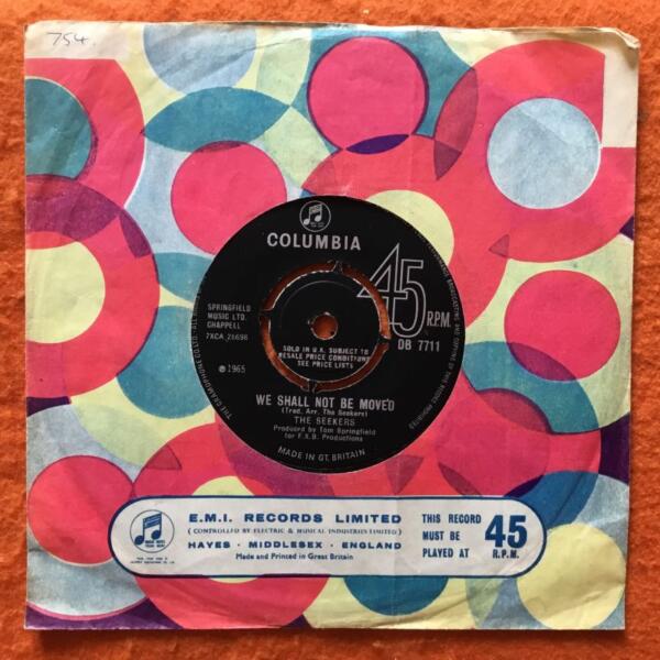 The Seekers - The Carnival is Over - We Shall Not Be Moved - Columbia Records 7" 1965 - Image 2