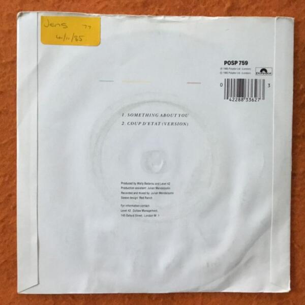 Level 42 - Something About You - Polydor Records 7" - 1985 - Image 2