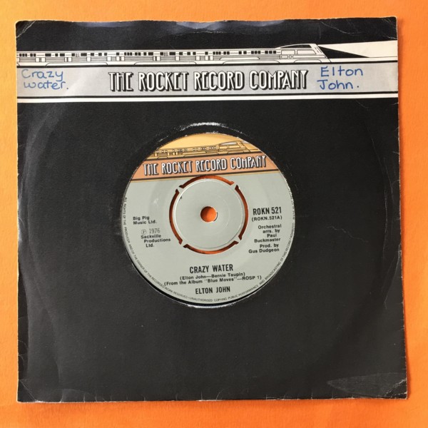 Elton John - Crazy Water - Rocket Records 7" - 1976