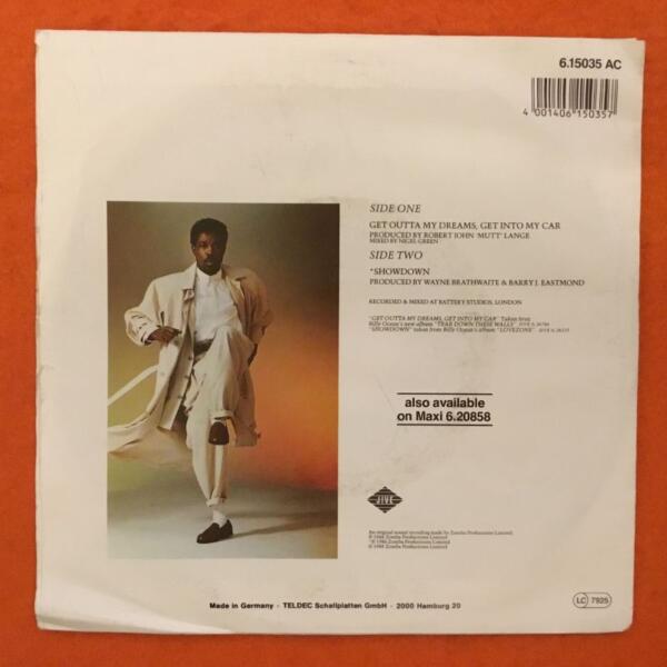 Billy Ocean - Get Outta My Dreams, Get Into My Car -Showdown- Jive Records 7" - 1986 - Image 2