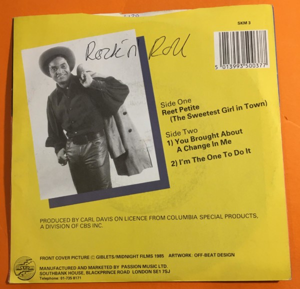 Jackie Wilson - Reet Petite - SMP Records 7" Re-issue - Image 2
