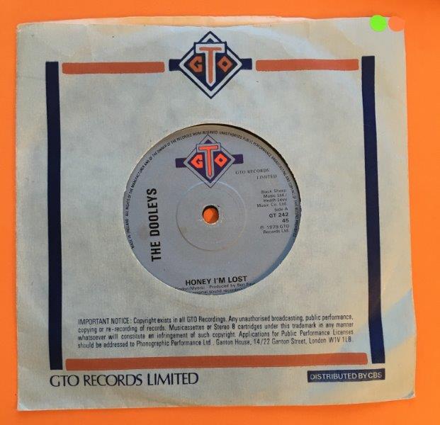 The Dooleys - Honey I'm Lost- I Dedicate My Life- GTO Records 7" - 1979