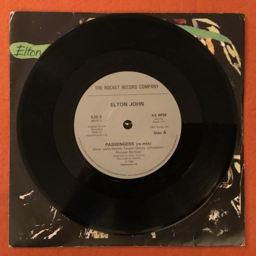 Elton John- Passengers- Rocket Record Company Records 7" -1984 - Image 3