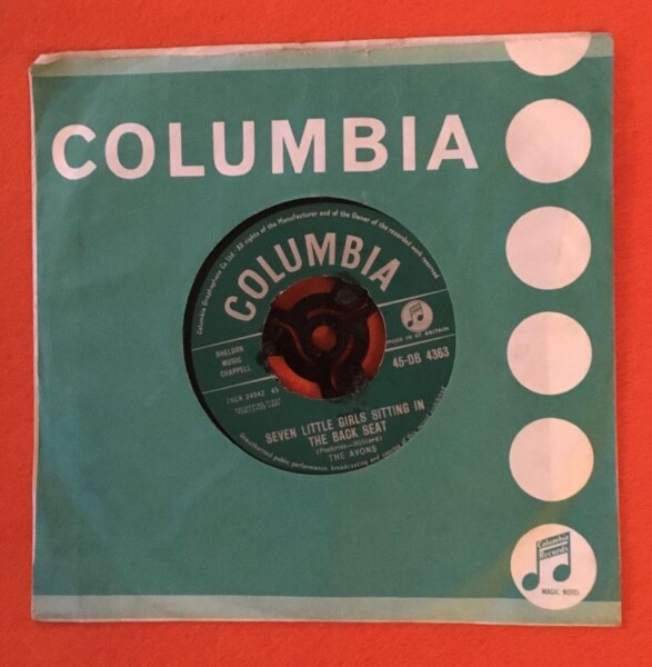The Avons- Seven Little Girls Sitting in the Back Seat- Columbia Records 7" -1959