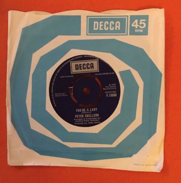 Peter Skellern- You're A Lady- Decca Records 7" -1972
