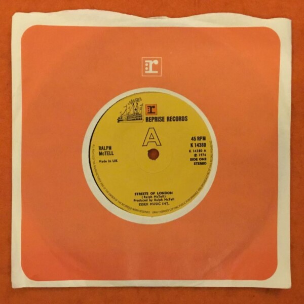 Ralph McTell -Streets of London- Reprise Records 7" -1974