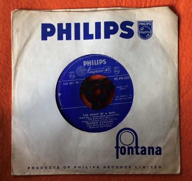 Frankie Vaughan- The Heart of a Man- Philips Records 7" -1959