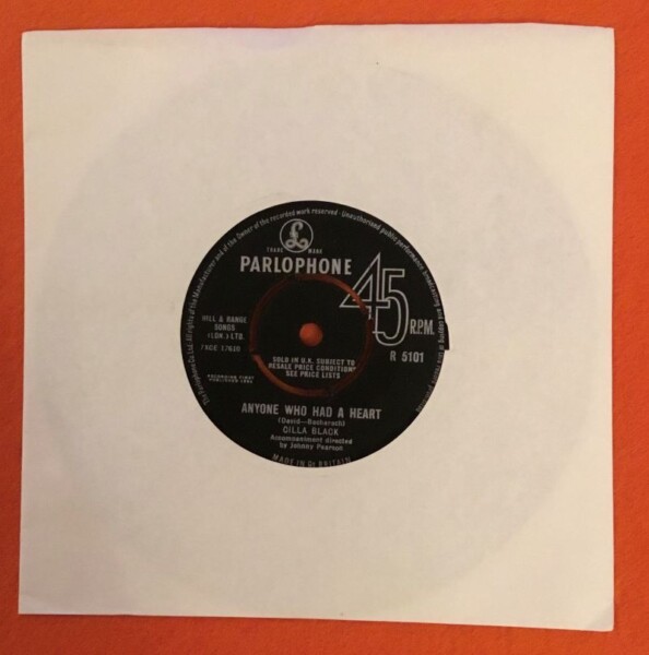 Cilla Black- Anyone Who Had A Heart - Parlophone Records 7"- 1964
