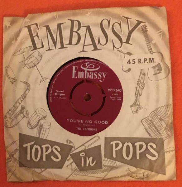 Ray Pilgrim & The Beatmen- Hold Me & The Typhoons- You're No Good -Embassy Records 7"- 1964 - Image 2