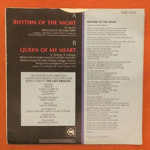 DeBarge- Rhythm of The Night- Gordy Records 7"- 1985 - Image 2