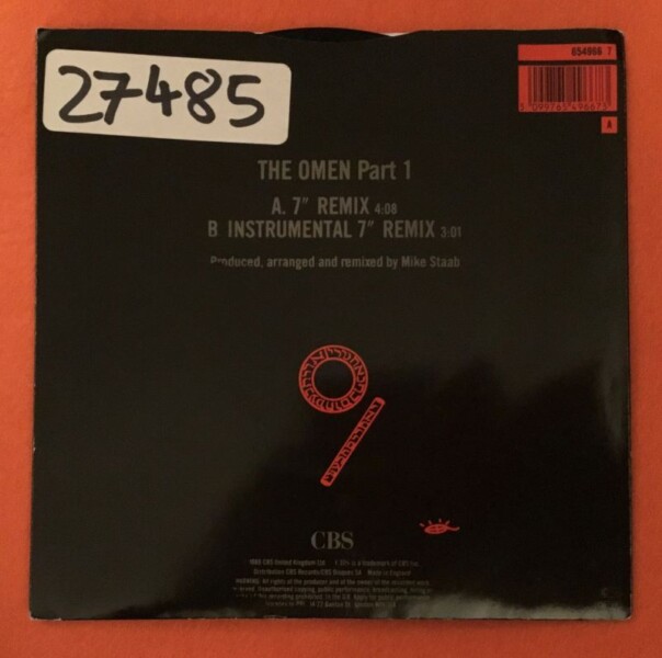 Mysterious Art- The Omen Part 1 Remix- CBS Records 7" - 1989 - Image 2