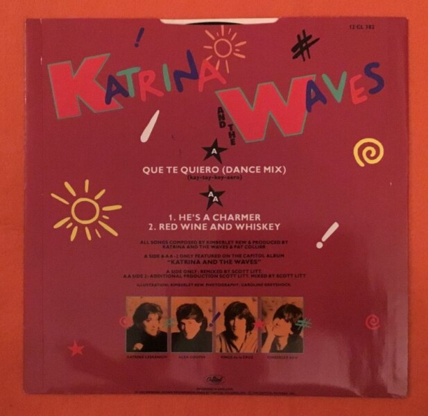 Katrina & The Waves- Que Te Quiero- He's A Charmer- Red Wine & Whiskey- Capitol Records 12" 1985 - Image 2