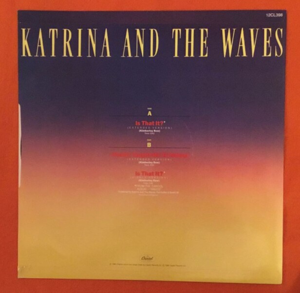 Katrina & The Waves- Is That It? (2 Versions) - I Really Taught Me To Watusi- Capitol Records 12" 1986 - Image 2
