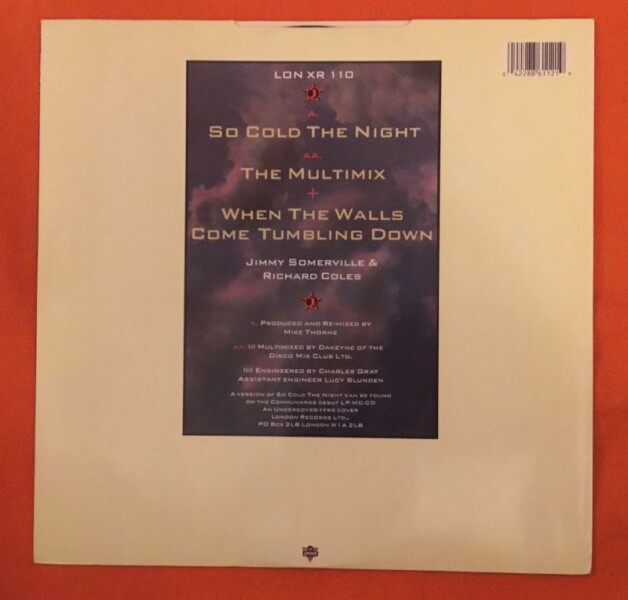 Communards- So Cold The Night Remix- Multimix- When The Walls Come Tumbling Down- London Records 12" 1986 - Image 2