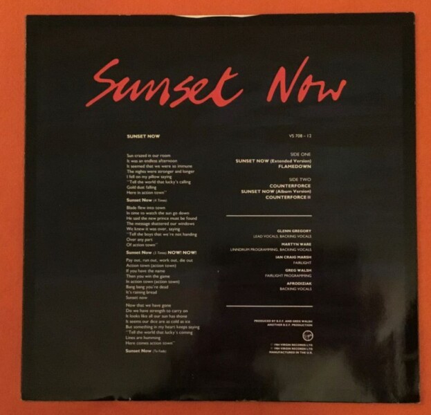 Heaven 17- Sunset Now (2 versions)- Flamedown- Counterforce (2 versions)- Virgin Records 12"- 1984 - Image 2