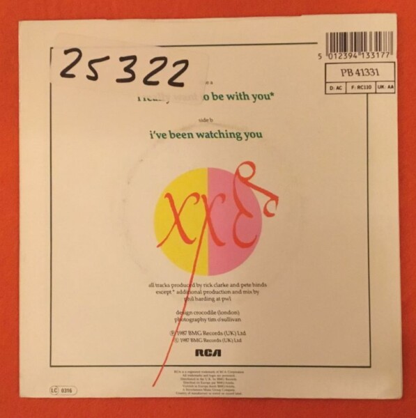 Rick Clarke & Emma- I Really Want To Be With You- I've Been Watching You- RCA Records 7" - 1987 - Image 2