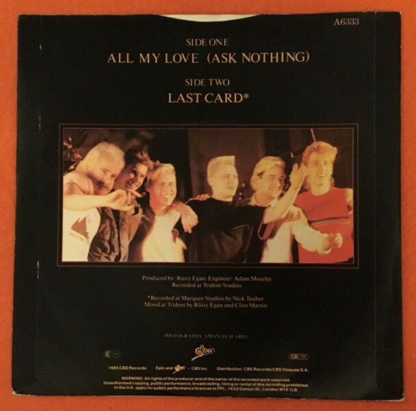 Spear of Destiny- All My Love (Ask Nothing)- Last Card- Epic Records 7" - 1985 - Image 2