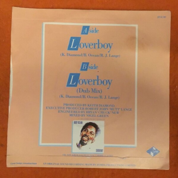 Billy Ocean- Loverboy (2 versions)- Jive Records 7" - 1984 - Image 2