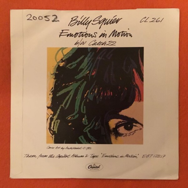 Billy Squier- Emotions In Motion- Catch 22- Capitol Records 7" 1982 - Image 2