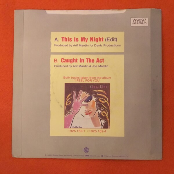 Chaka Khan- This Is My Night- Caught In The Act- Warner Records 7" 1984 - Image 2