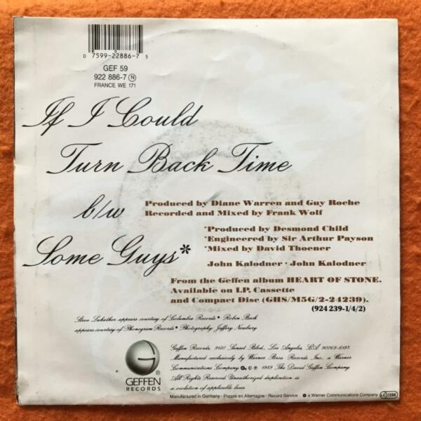 Cher- If I Could Turn Back Time- Some Guys- Geffen Records 7" -1989 - Image 2