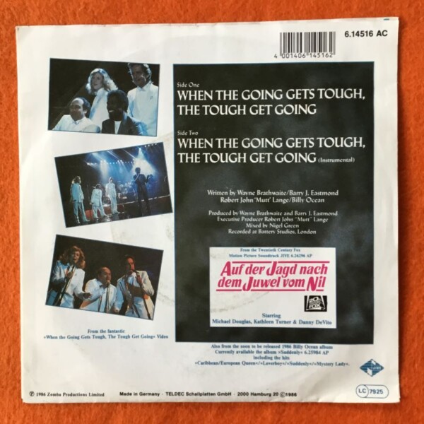 Billy Ocean- When The Going Gets Tough, The Tough Get Going (2 Versions)- Jive Records 7" -1986 - Image 2