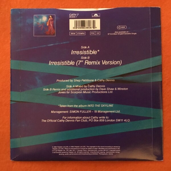 Cathy Dennis- Irresistible (2 Versions)- Polydor Records 7" -1992 - Image 2