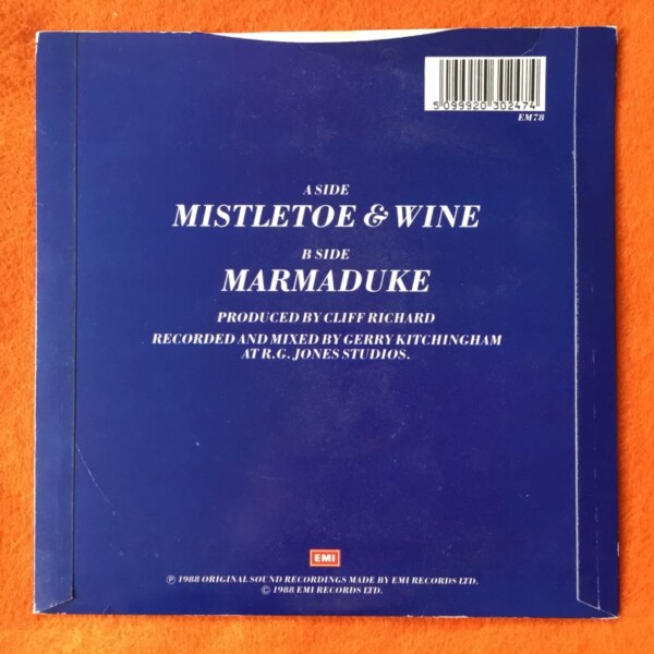 Cliff Richard- Mistletoe & Wine- Marmaduke- EMI Records 7" -1988 - Image 2