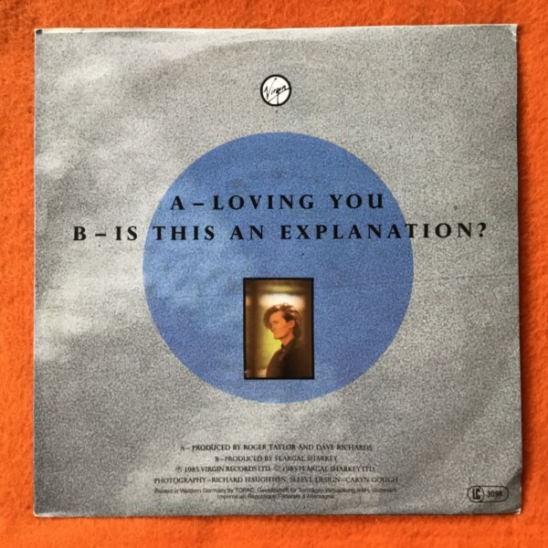 Feargal Sharkey- Loving You- Is This An Explanation- Virgin Records 7" -1985 (German Copy) - Image 2