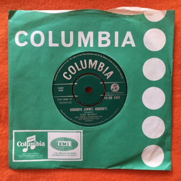 Ruby Murray- Goodbye Jimmy, Goodbye- The Humour Is On Me Now- Columbia Records 7" -1959