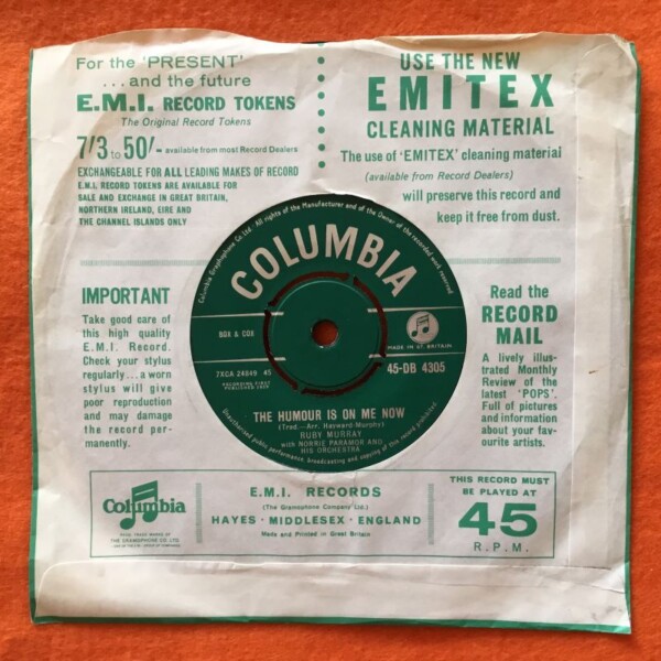 Ruby Murray- Goodbye Jimmy, Goodbye- The Humour Is On Me Now- Columbia Records 7" -1959 - Image 2