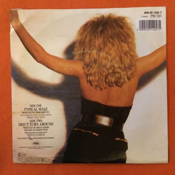 Tina Turner- Typical Male- Don't Turn Around- Capitol Records 7" -1986 - Image 2