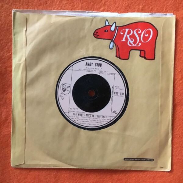 Andy Gibb- Shadow Dancing- Too Many Looks In Your Eyes- RSO Records 7" -1978 - Image 2
