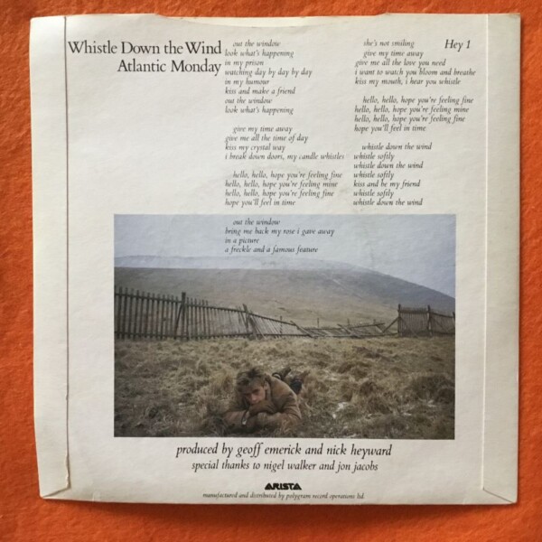 Nick Heyward- Whistle Down The Wind- Atlantic Monday- Arista Records 7" -1983 - Image 2