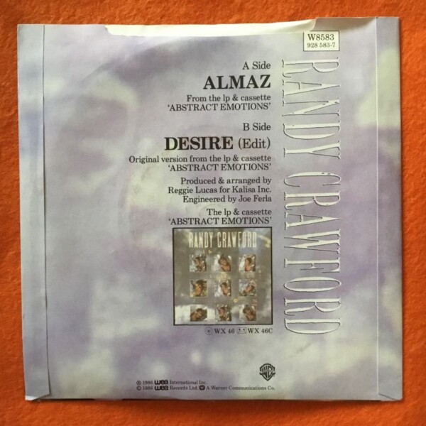 Randy Crawford- Almaz- Desire- WEA Records 7" -1986 - Image 2