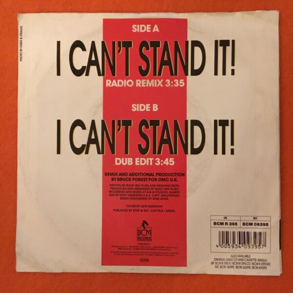 Twenty 4 Seven- I Can't Stand It (2 Versions)- BCM Records 7" 1990 - Image 2