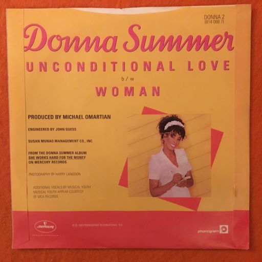 Donna Summer- Unconditional Love- Woman- Mercury Records 7" - 1983 - Image 2