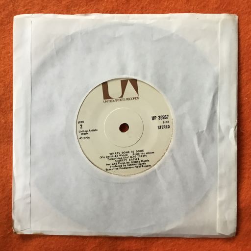 Shirley Bassey- For All We Know- Whats Done Is Done- United Artists Records 7" - Image 2