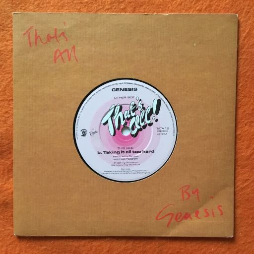 Genesis- That's All- Taking It All Too Hard- Virgin Records 7" - 1983