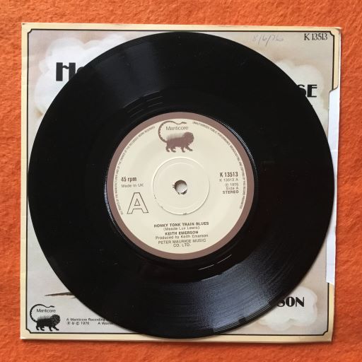 Keith Emerson- Honky Tonk Train Blues- Barrel House Shake-Down- Manticore Records 7" - 1976 - Image 3