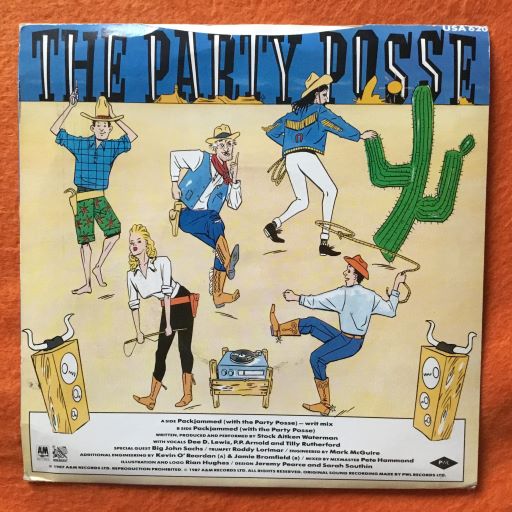 Stock Aitken Waterman & The Party Posse- Pack Jammed- A&M Records 7" - 1987 - Image 2