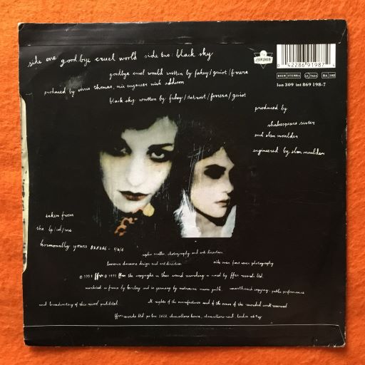Shakespears Sister- Goodbye Cruel World- Black Sky- London Records 7" - 1991 - Image 2