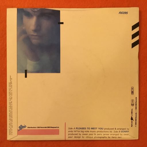 Owen Paul- Pleased To Meet You- Sonny- Epic Records 7" 1985 - Image 2