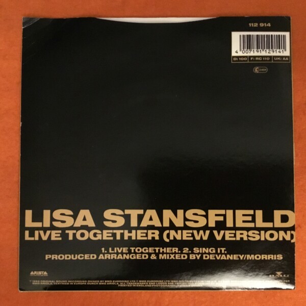 Lisa Stansfield- Live Together- Arista Records 7" -1990 - Image 2