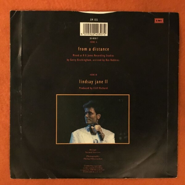 Cliff Richard- From A Distance- EMI Records 7" 1990 - Image 2