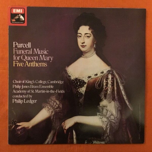 Purcell- Funeral Music For Queen Mary- King College Choir- Ledger -HMV Records LP