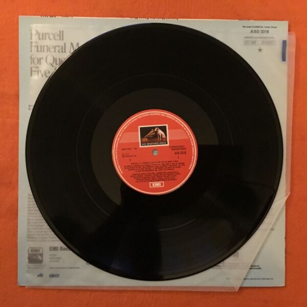 Purcell- Funeral Music For Queen Mary- King College Choir- Ledger -HMV Records LP - Image 3