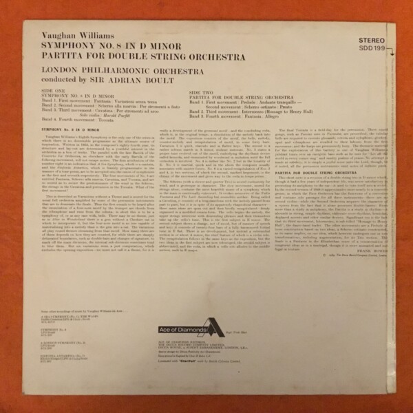 Vaughan Williams -Symphony No.8- London PO- Boult- Decca/Ace of Diamnonds Records- LP - Image 2