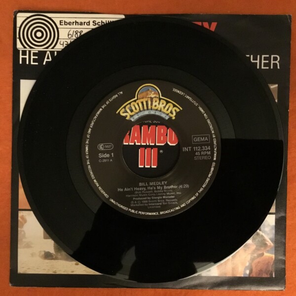 Bill Medley- He Ain't Heavy, He's My Brother- Scotti Bros Records 7" -1988 featured in Rambo III - Image 3