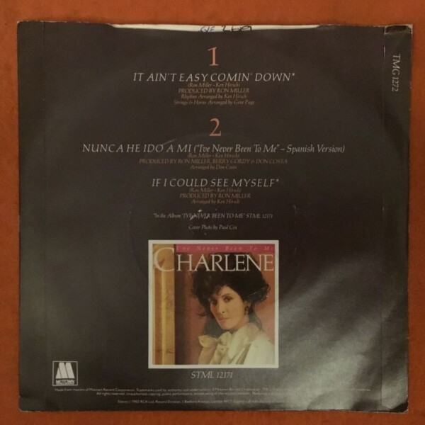 Charlene- It Ain't Easy Comin Down- Motown Records 7"- 1976 - Image 2